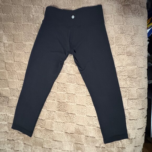 Lot of 2 Lululemon Power Y Tank Yoga Top Wunder Under Crop Leggings Yoga Black 4 - Picture 11 of 14